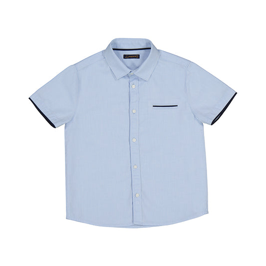 Camisa manga corta en azul y blanco